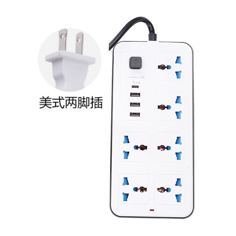 International Universal Socket British Standard Usb Multi-Purpose Power Strip European Standard Multi-Socket Panel Switch Power Strip - Image 1