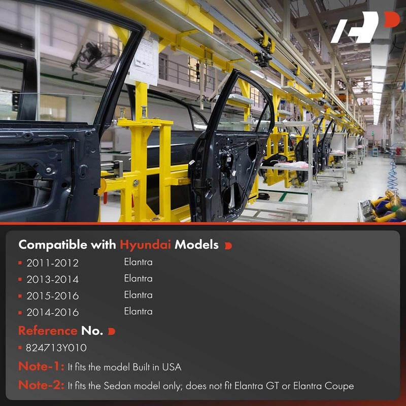 A-Premium Power Window Regulator Without Motor for Hyundai Elantra 2011-2016 Sedan Front Driver Side - Image 3