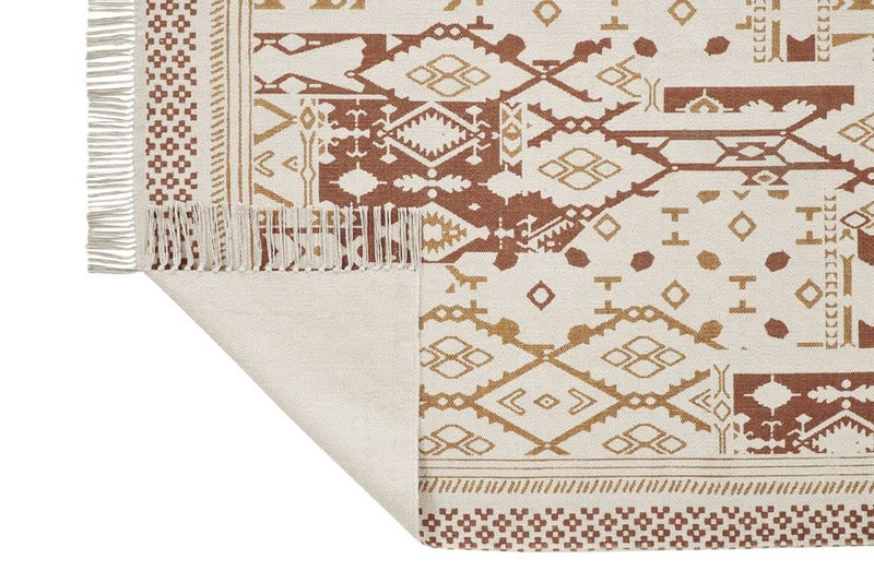 Villedomo Luxury Modern Flat Weave Rug for Floor, Living Room & Bedroom | Drawing Room Dhurrie | Crimson Rust | Dhurrie for Living Room Size - 2 x 3 Feet (60 x 90 cm) - Image 4