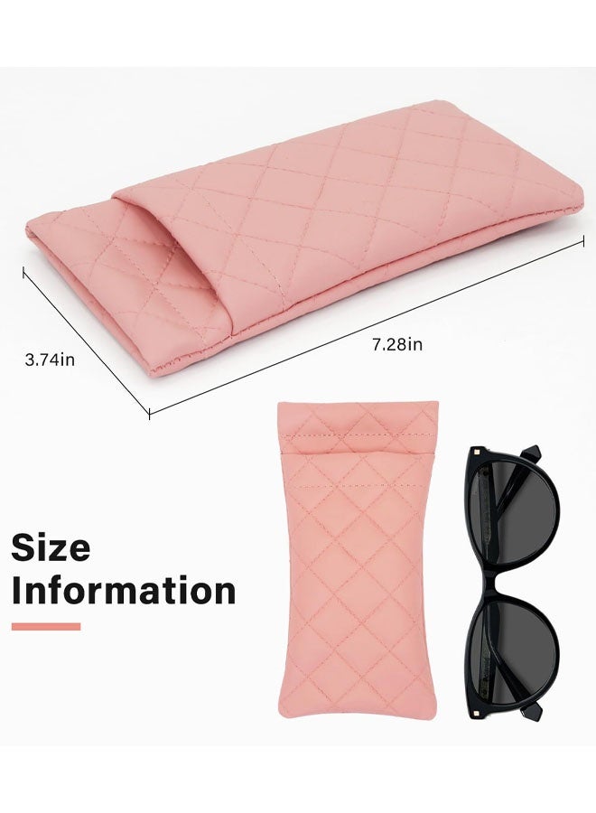 2 PCS Double Eyeglasses Case, PU Leather Double Glass Case Large Squeeze Top Portable Sunglass Case For Women Men - Image 2