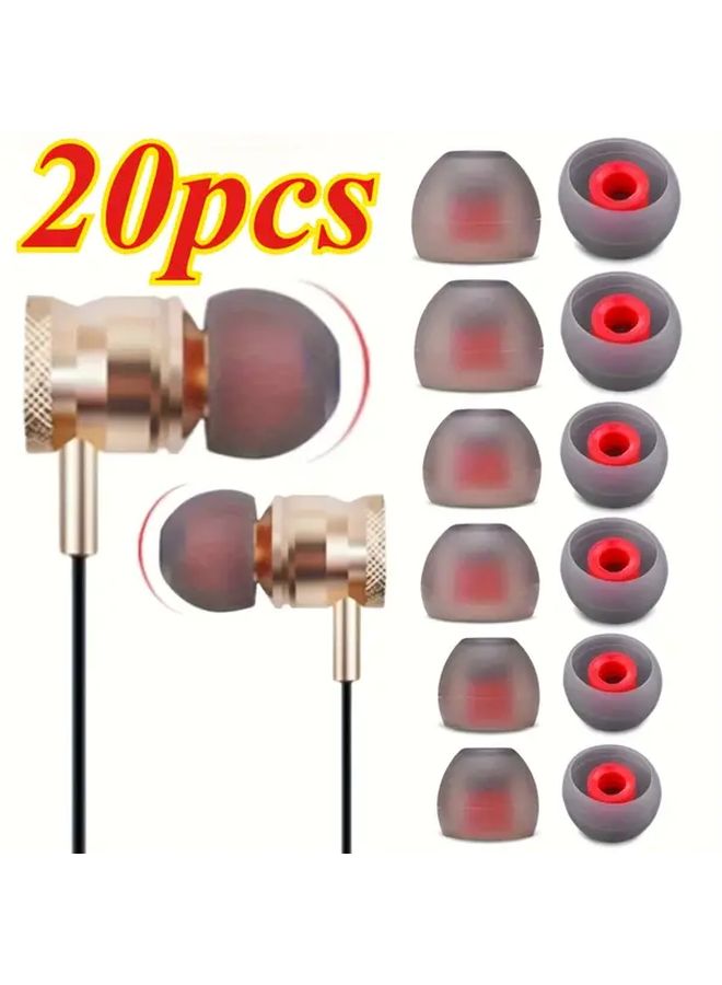 20pcs Soft Ear Caps For In Ear Headphones Secure Fit Sweatproof Comfortable - Image 1