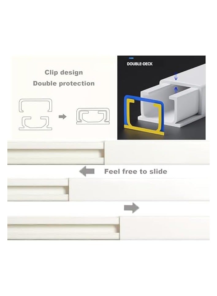 erorex 157in Cord Cover, Cord Hider Wall, One-Cord Cable Raceway, PVC Cable Concealer Hider, Wire Hiders for TV on Wall, Cable Wire Cover for Hiding 1-2 Small Cords, 10x L15.7in W0.59 H0.40in  - Image 4