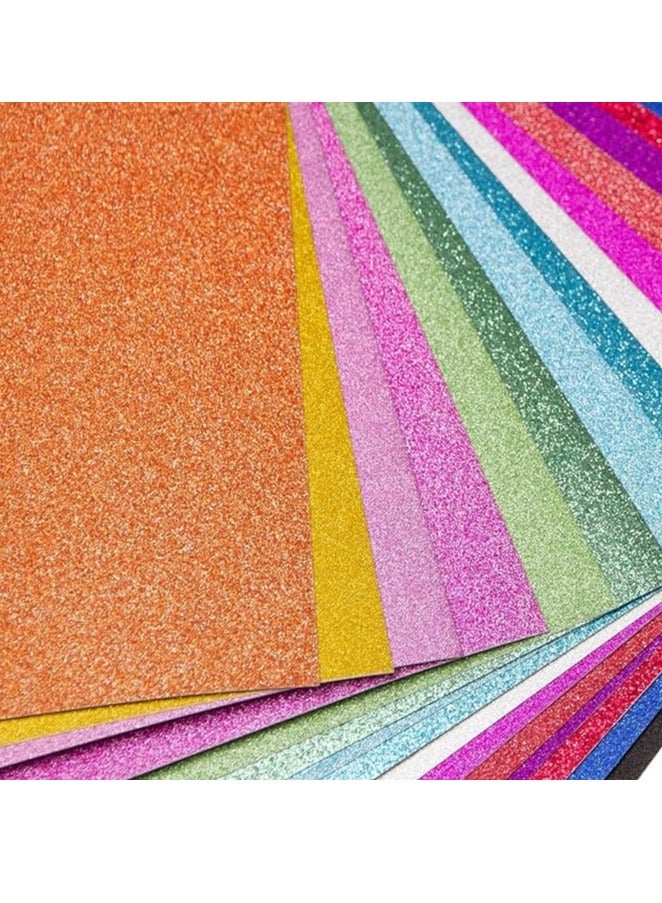 Terabyte Glitter Foam Sheet 10Sheets Self Adhesive Sticker Multi Color Shiny Sticker Paper for DIY Craft (A3-10 Sheets) - Image 1