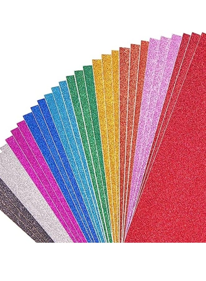 Terabyte Glitter Foam Sheet 10Sheets Self Adhesive Sticker Multi Color Shiny Sticker Paper for DIY Craft (A3-10 Sheets) - Image 2