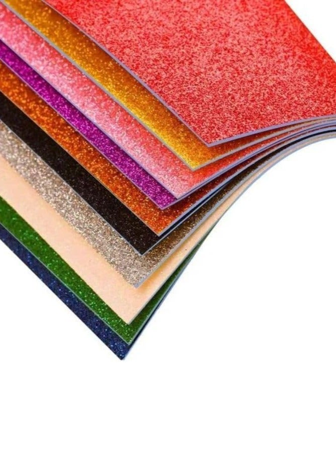Terabyte Glitter Foam Sheet 10Sheets Self Adhesive Sticker Multi Color Shiny Sticker Paper for DIY Craft (A3-10 Sheets) - Image 3