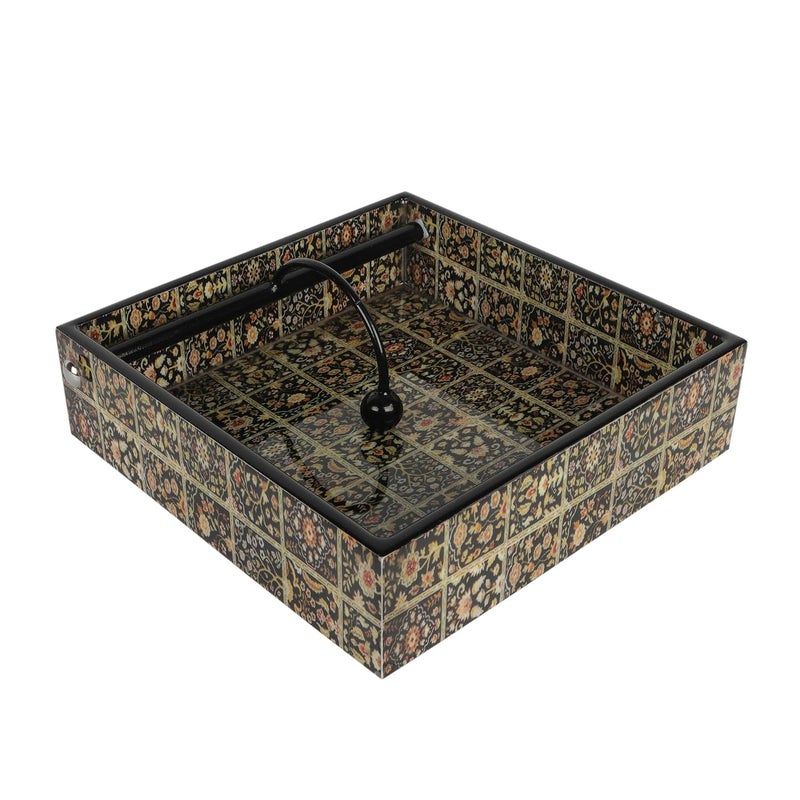KolorFish Designer Wooden Tissue Napkin Holder Stand for Dining Table Home Kitchen Special Enamel Coating Brown Flower - Image 4