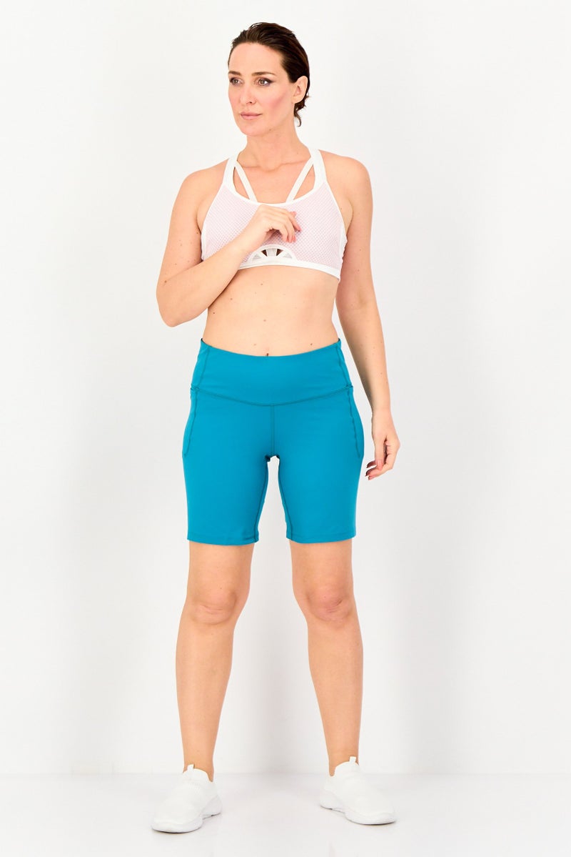 UNDER ARMOUR شورتات دراجات رياضية للنساء، أخضر مائل إلى الأزرق - Image 4