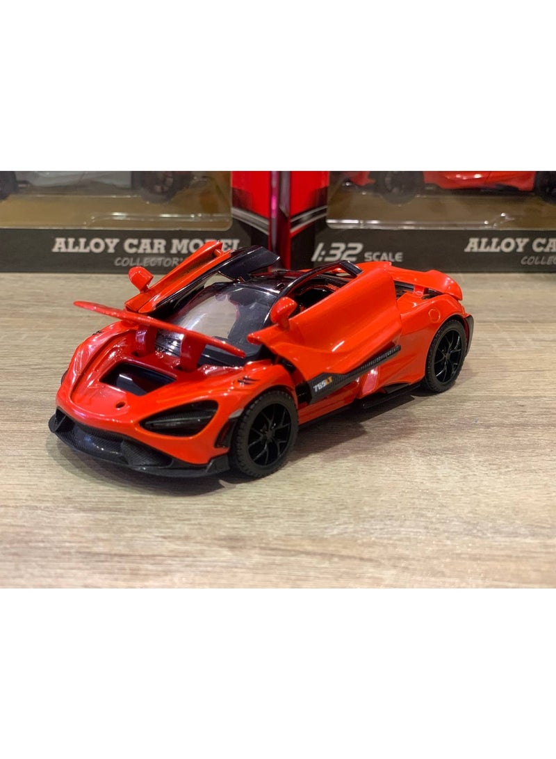 Orange metal car model, 1:32 scale - Image 1