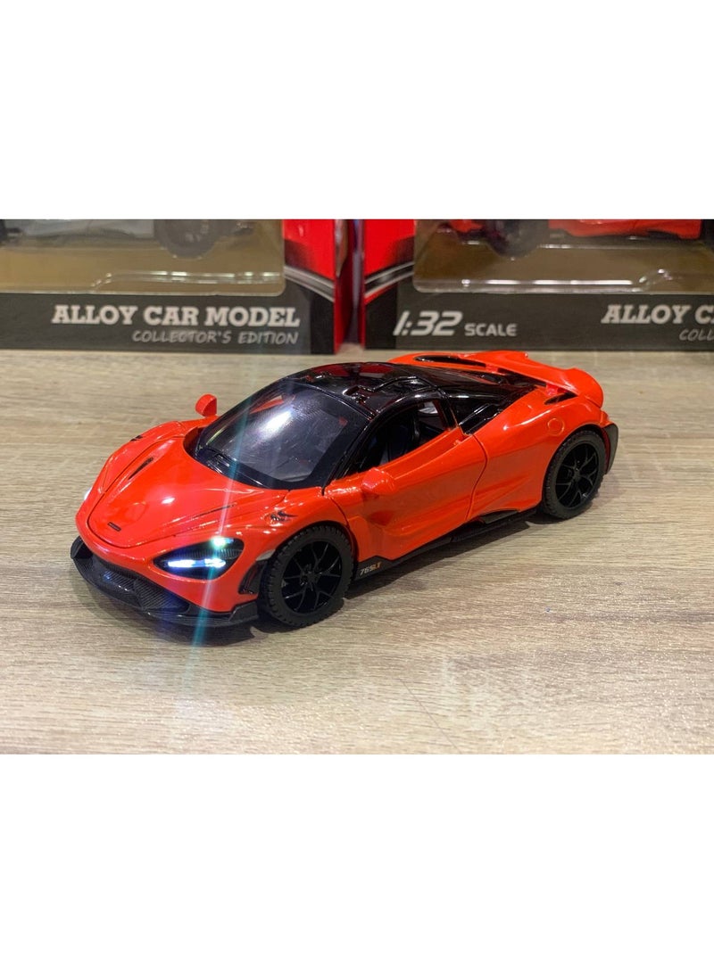Orange metal car model, 1:32 scale - Image 3