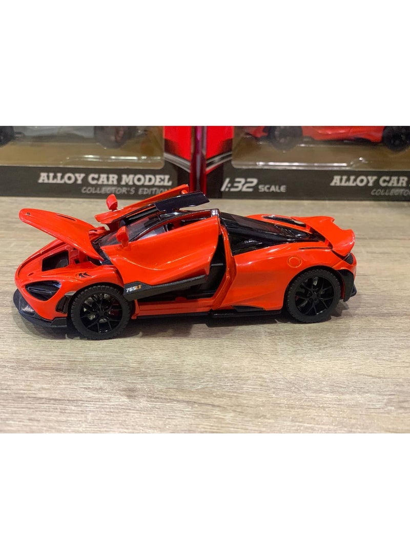 Orange metal car model, 1:32 scale - Image 4