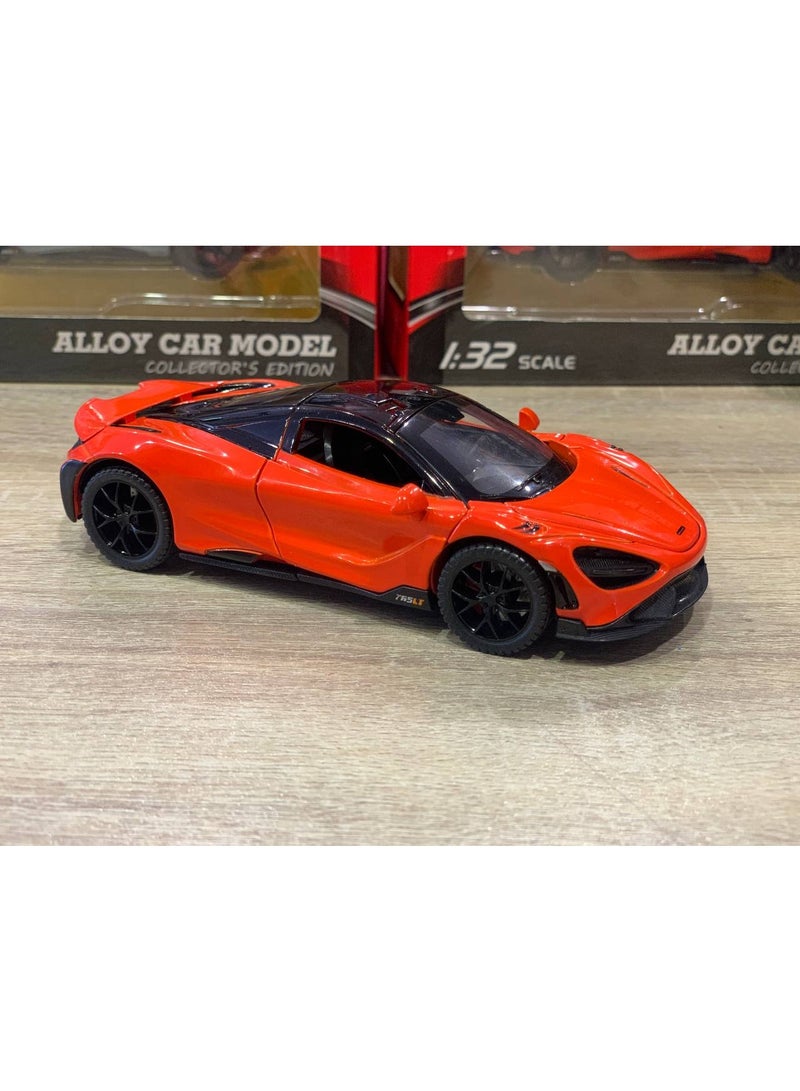 Orange metal car model, 1:32 scale - Image 5