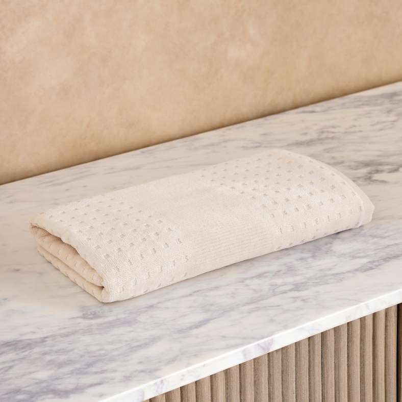 Pan Home Siesta Velour Hand Towel - Cream - Image 2