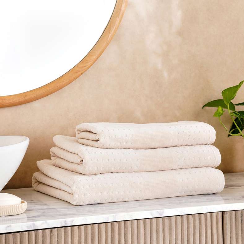 Pan Home Siesta Velour Hand Towel - Cream - Image 4