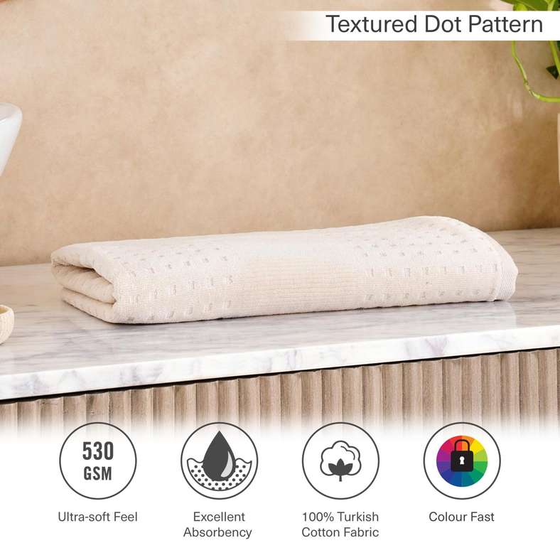 Pan Home Siesta Velour Hand Towel - Cream - Image 5