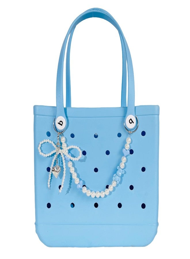 QTMY Pearl Beaded Bow Charms for Bogg Bag Accessories Rubber Beach Bag, Boho Purse Charms,816 - Image 1