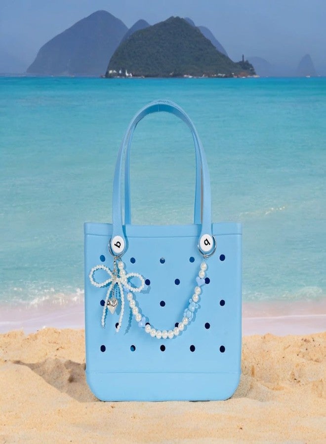 QTMY Pearl Beaded Bow Charms for Bogg Bag Accessories Rubber Beach Bag, Boho Purse Charms,816 - Image 4