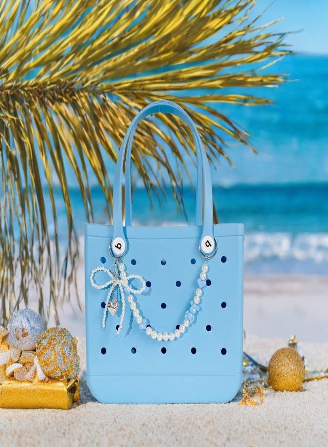 QTMY Pearl Beaded Bow Charms for Bogg Bag Accessories Rubber Beach Bag, Boho Purse Charms,816 - Image 3