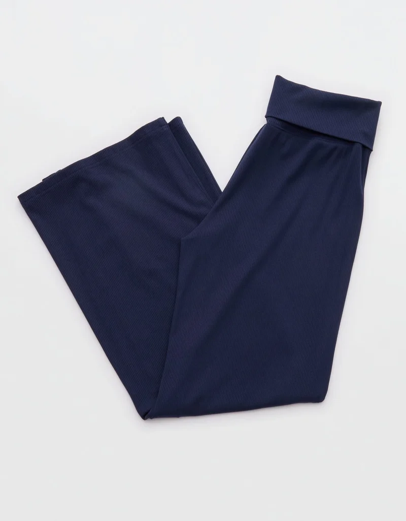 Aerie  OFFLINE By Aerie Thumbs Up Ribbed Foldover Trouser for Women | Best Price UAE