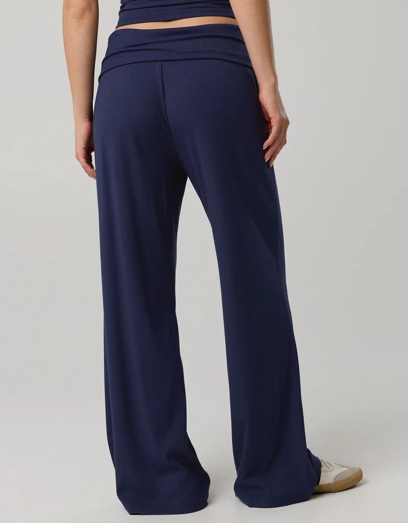 Aerie  OFFLINE By Aerie Thumbs Up Ribbed Foldover Trouser for Women | Best Price UAE