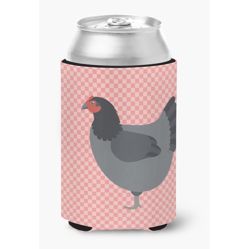 Caroline's Treasures ""Caroline's Treasures Jersey Giant Chicken Pink Check Decorative Can Hugger  Multicolor""