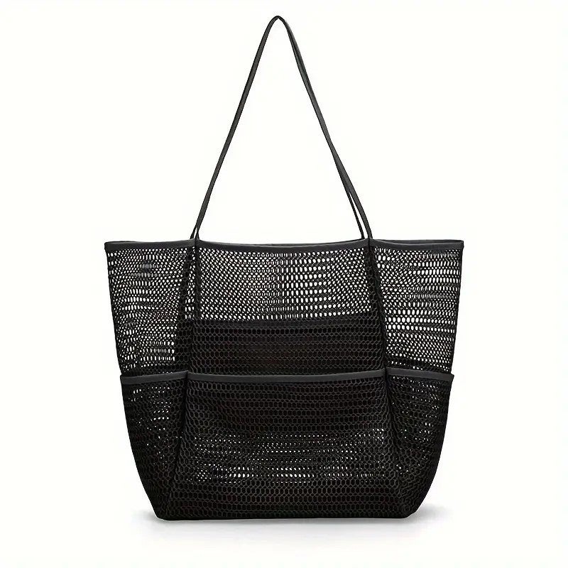 Best-Selling Beach Bag - Double-Layer Mesh Storage for Beach, Bathhouse & Travel