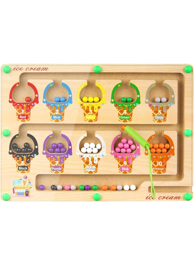 لوحة أحجية ملونة وأرقام مع قلم مغناطيسي للأطفال الصغار، لعبة المهارات الدقيقة للأطفال من سن 3 و4 و5 سنوات للأولاد والبنات - Image 1