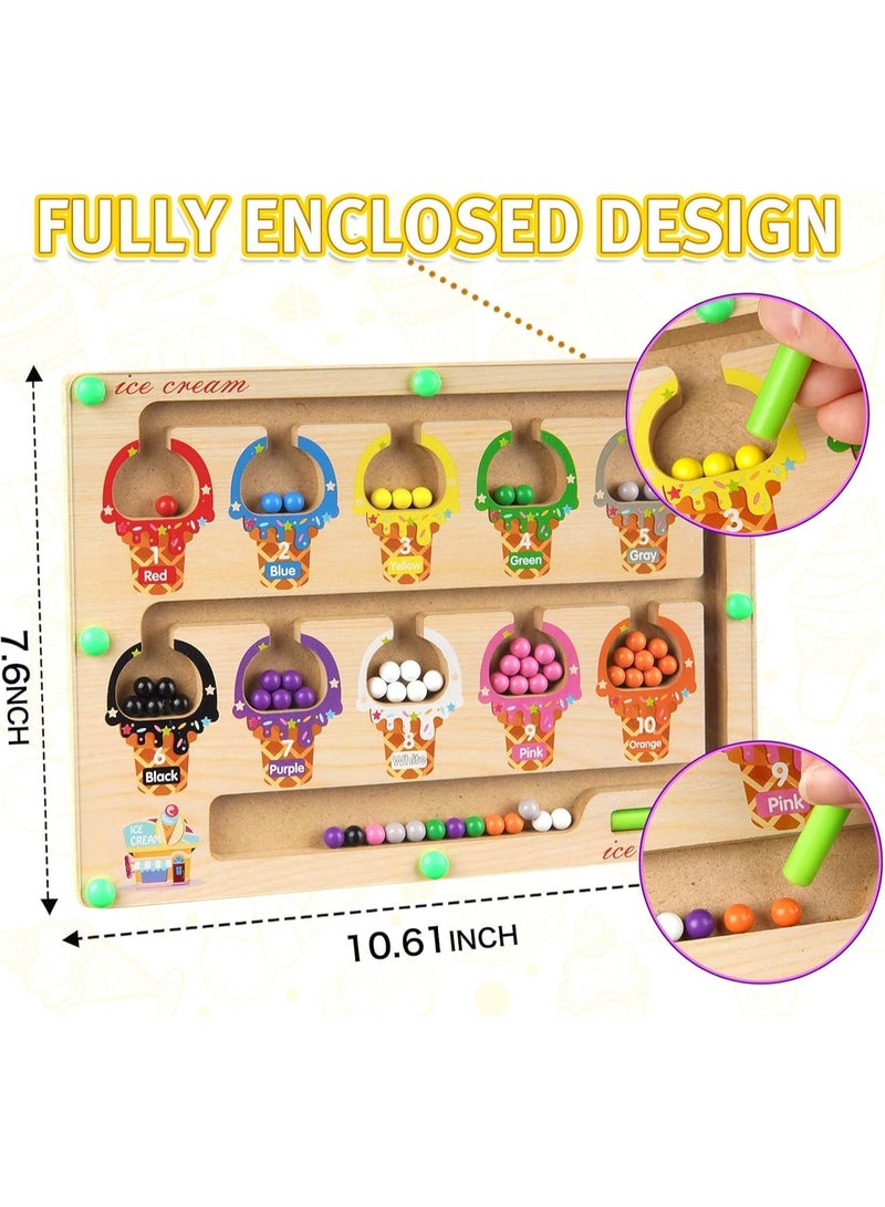 لوحة أحجية ملونة وأرقام مع قلم مغناطيسي للأطفال الصغار، لعبة المهارات الدقيقة للأطفال من سن 3 و4 و5 سنوات للأولاد والبنات - Image 3