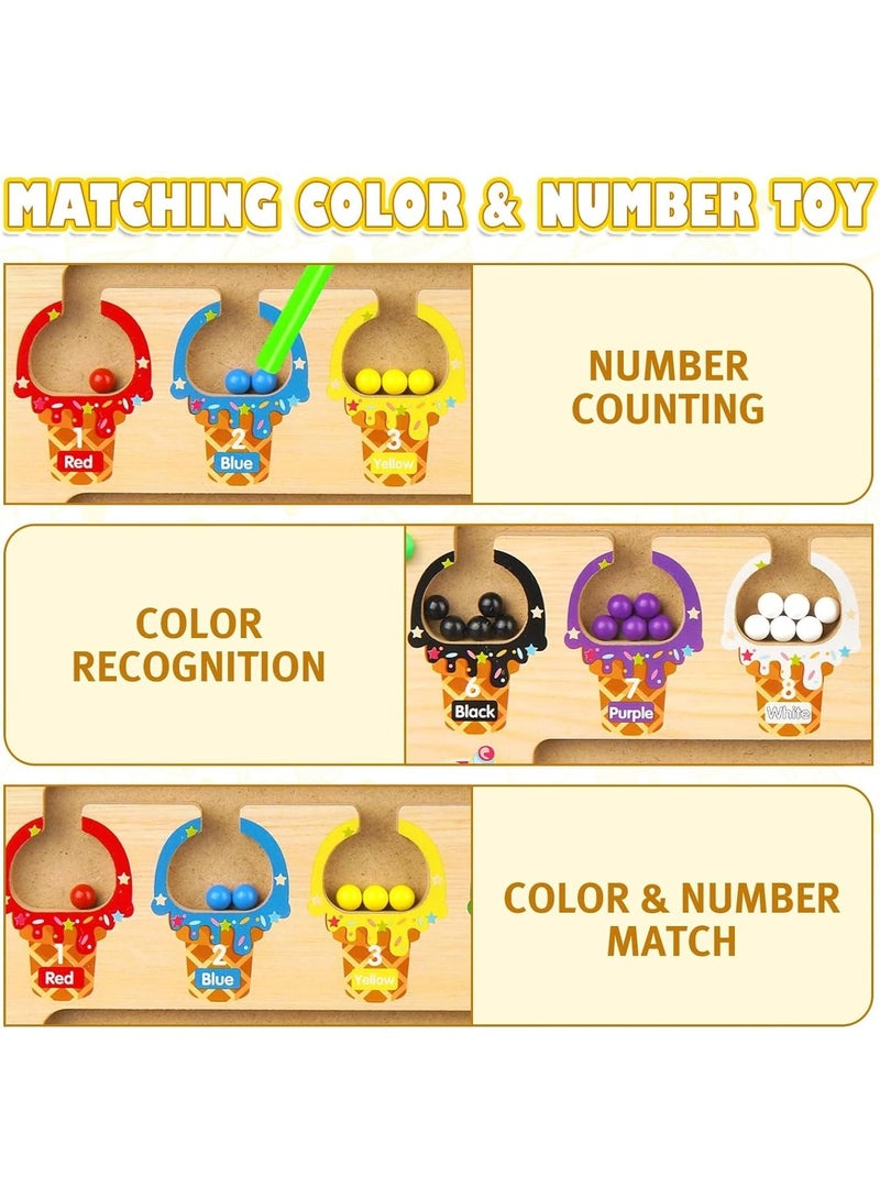 لوحة أحجية ملونة وأرقام مع قلم مغناطيسي للأطفال الصغار، لعبة المهارات الدقيقة للأطفال من سن 3 و4 و5 سنوات للأولاد والبنات - Image 4