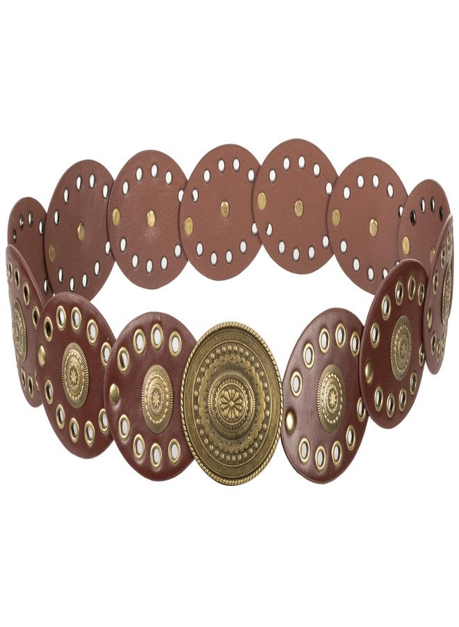 إيوهاك حزام إيوهاك الغربي العريض ذو القرص للنساء، حزام رعاة البقر المجوف، حزام خصر بيضاوي عتيق الطراز بوهيمي مناسب للجينز والفساتين - Image 5