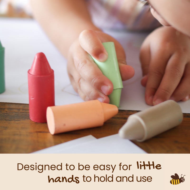 Honeysticks 100% Pure Beeswax Crayons (12 Pack) - Pastel Colored, Non Toxic Crayons, Safe for Babies and Toddlers, For 1 Year Plus, Made with Natural Beeswax and Food-Grade Colors, Eco-Friendly - Image 4
