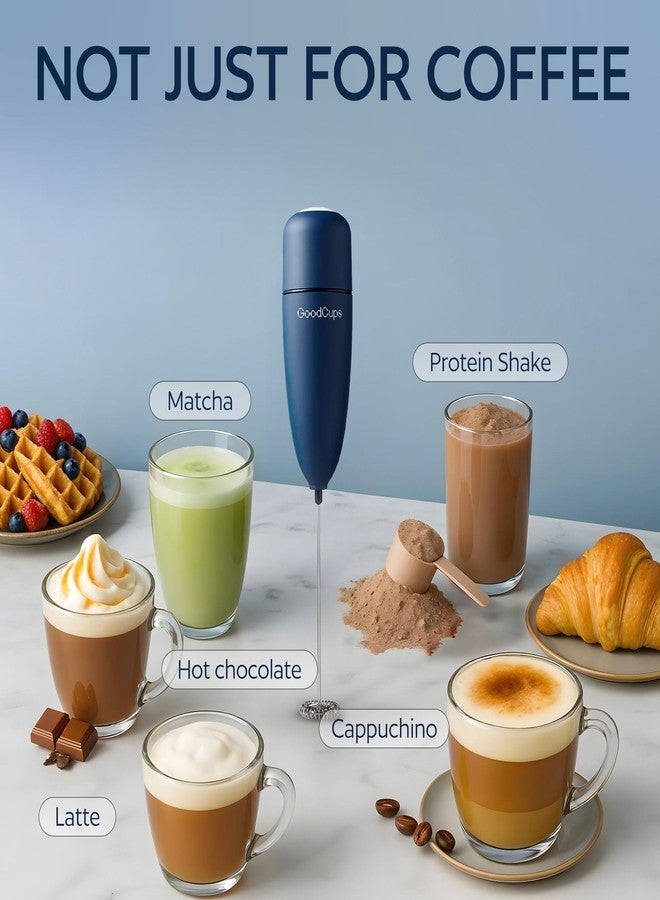GoodCups Milk Frother Handheld – Electric Foam Maker Wand with Stainless Steel Whisk – Battery Powered Mini Mixer for Coffee, Matcha, Lattes & Cappuccinos - Image 2