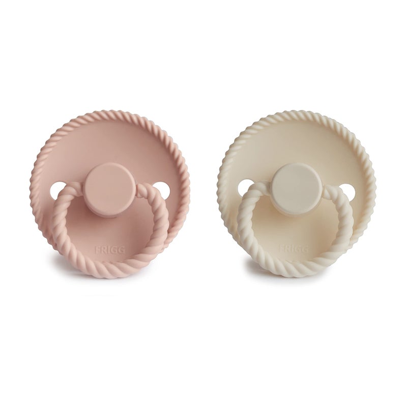 mushie Frigg Rope SilkySoft Silicone Baby Pacifier | Made in Denmark | BPA-Free (Blush/Cream, 6-18 Months) - Image 2