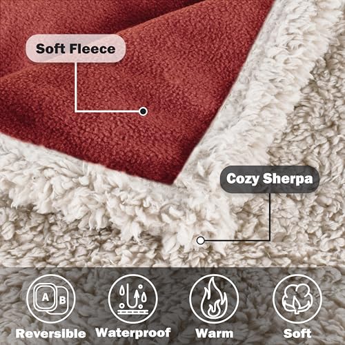 Kritter Planet Waterproof Pet Blanket for Bed, Reversible Sherpa Fleece Protector Couch Cover for Pets, Liquid Proof Furniture Protector for Medium Large Dogs - Image 4