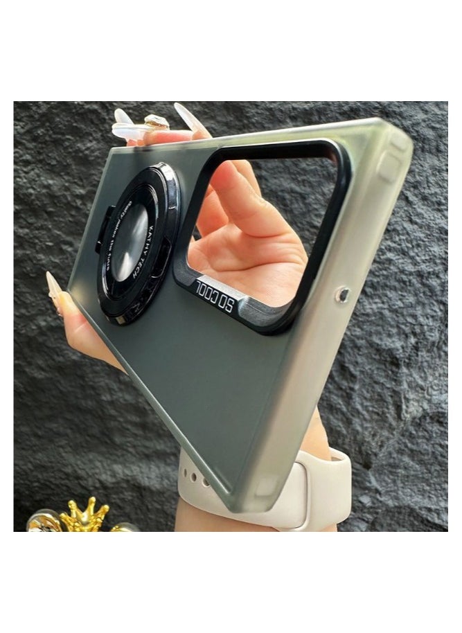 for Samsung S24 Ultra Phone Case, متوافق مع Magsafe, حالة حماية مغناطيسية مع قوس غير مرئي, حامي فيلم عدسة الكاميرا, حالة حماية شبه شفافة ماتي مقاومة للصدمات, مناسبة لـ Galaxy S24 Ultra 5g حالة حماية كاملة رقيقة للغاية