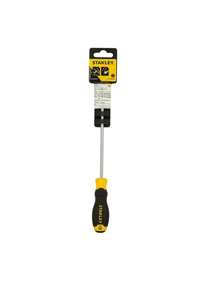 Stanley Cushion Grip Flat Screwdriver Yellow and Black 5 x 150mm  - Image 3