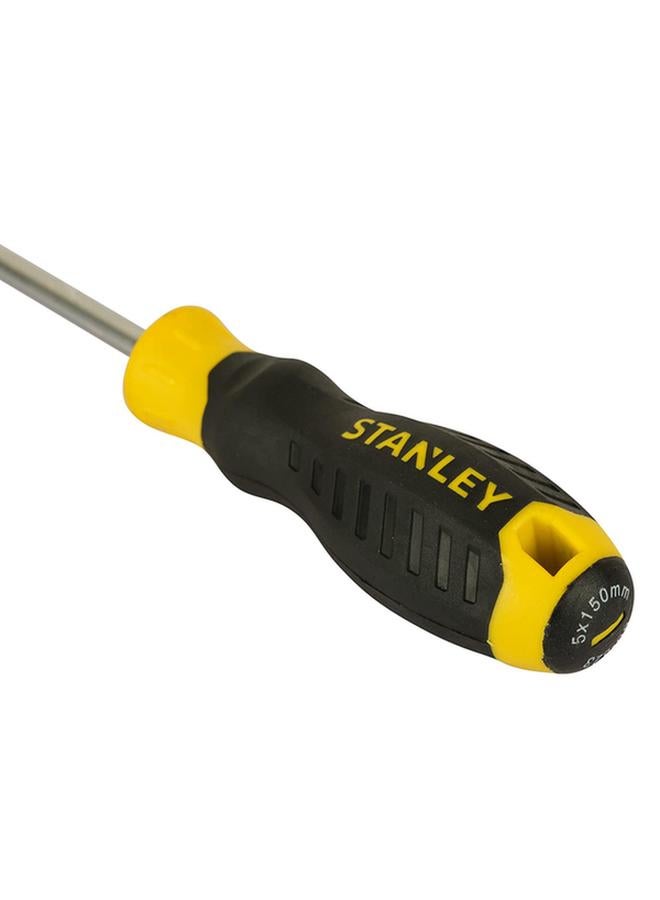 Stanley Cushion Grip Flat Screwdriver Yellow and Black 5 x 150mm  - Image 5