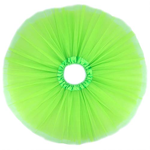 BGFKS 5 Layered Tulle Tutu Skirt for Girls with Hairbow, Ballet Dressing Up Kid Tutu Skirt (Yellowish Green, 2-8 Years Old) - Image 2