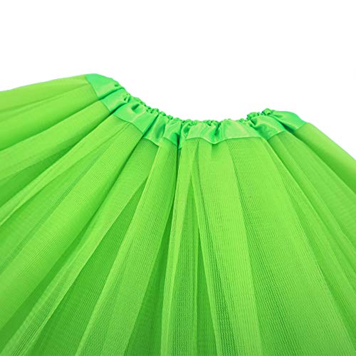 BGFKS 5 Layered Tulle Tutu Skirt for Girls with Hairbow, Ballet Dressing Up Kid Tutu Skirt (Yellowish Green, 2-8 Years Old) - Image 4