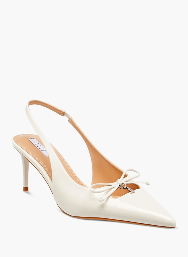 ELLE Womens Textured Slingback Shoes With Stiletto Heels - Image 3