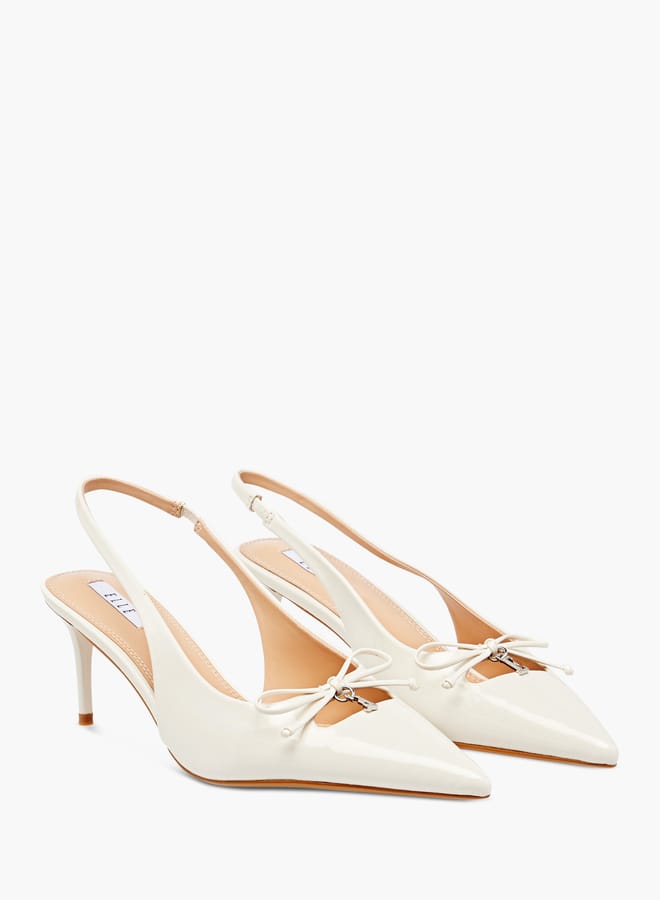 ELLE Womens Textured Slingback Shoes With Stiletto Heels - Image 2