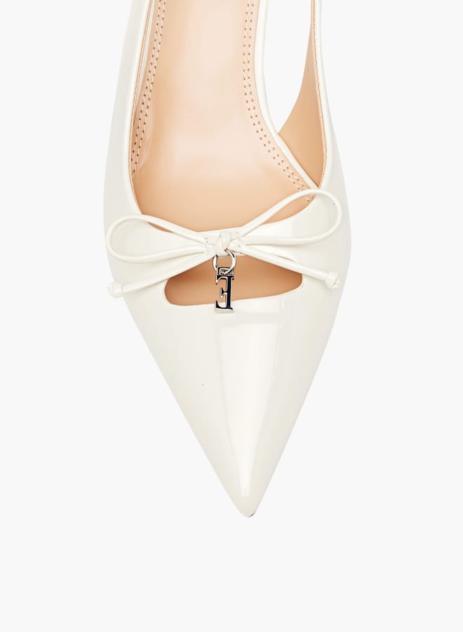 ELLE Womens Textured Slingback Shoes With Stiletto Heels - Image 4