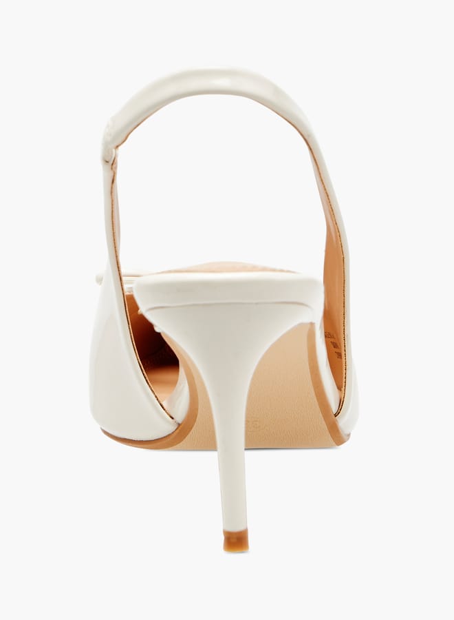 ELLE Womens Textured Slingback Shoes With Stiletto Heels - Image 5