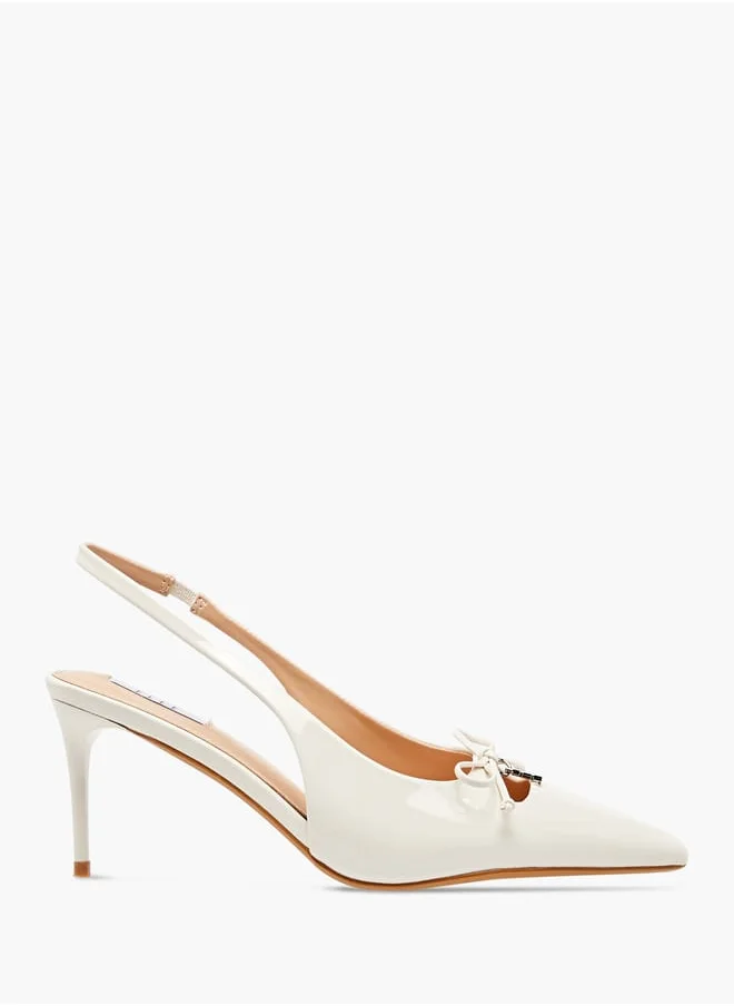 ELLE Womens Textured Slingback Shoes With Stiletto Heels
