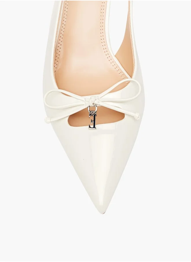 ELLE Womens Textured Slingback Shoes With Stiletto Heels