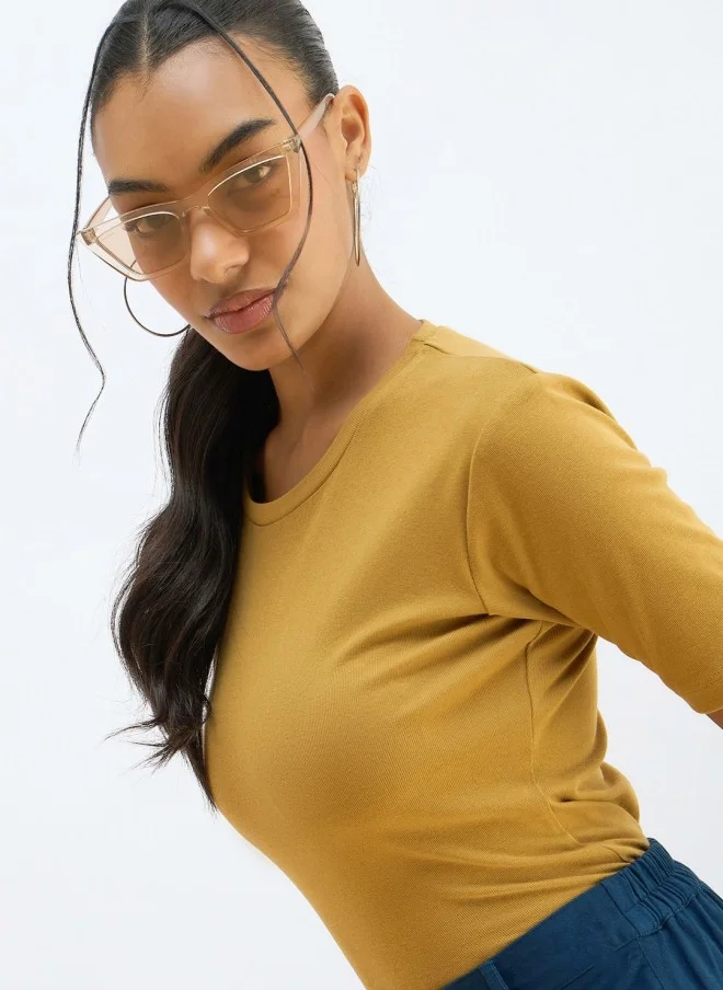 ساسافراس Khaki Slim Fit T-Shirt for Women