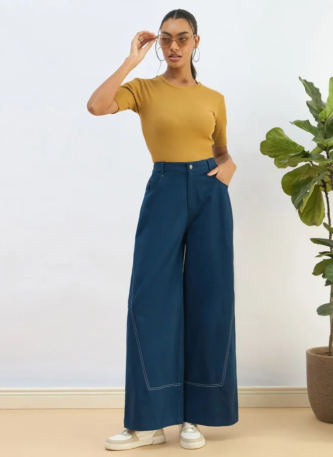 ساسافراس Khaki Slim Fit T-Shirt for Women