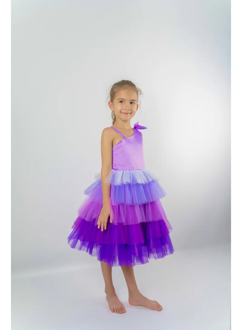 D'Daniela D'Daniela Emelly Colorful Party Dress  Purple