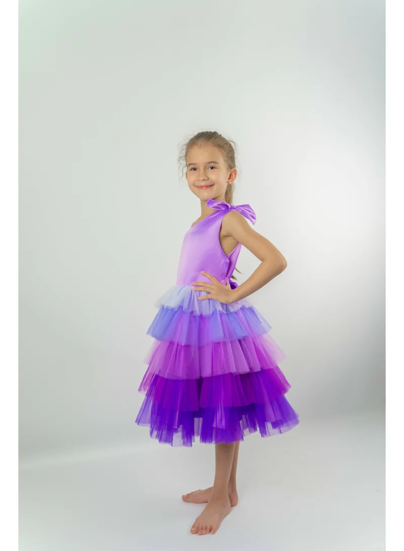 دىدانيالا D'Daniela Emelly Colorful Party Dress  Purple