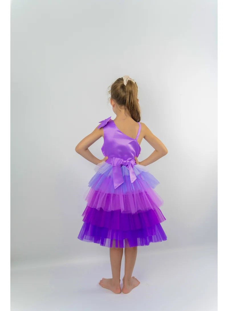 D'Daniela D'Daniela Emelly Colorful Party Dress  Purple