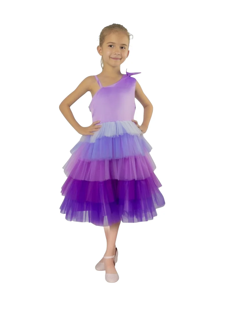 D'Daniela D' Daniela - Emelly Colorful Party Dress - Purple